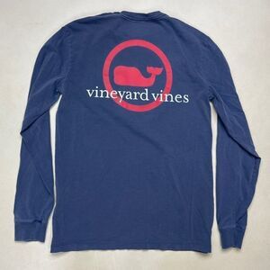 Vineyard Vines Graphic Pocket T-shirt Men XS Blue Long Sleeve